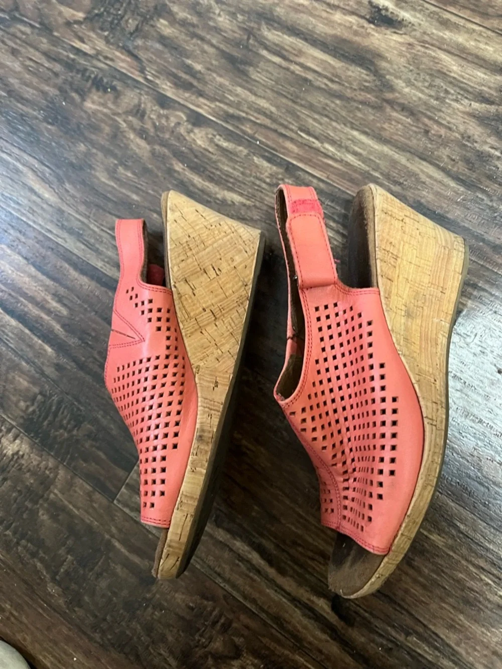 Women’s Perforated Slingback Sandals in Coral